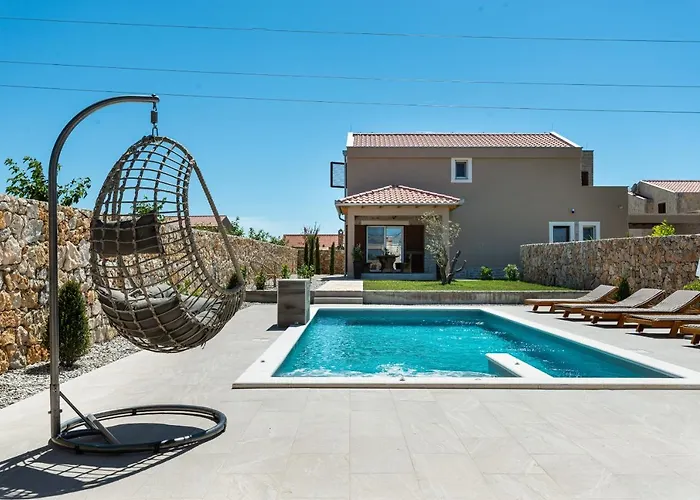 New Luxury With Swimming Pool, Sauna, Near - By Traveler Tourist Agency Krk Id 2380 Bedroom 4 Villa Privlaka (Zadar)